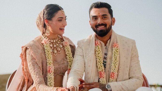 Watch: Athiya Shetty and KL Rahul ditch swanky cars for a decorated golf cart for first ride as newlyweds
