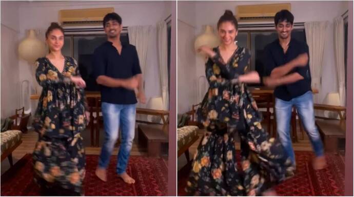 Aditi Rao Hydari and Siddharth dance to viral song ‘Tum Tum’, fuel dating rumours, watch video