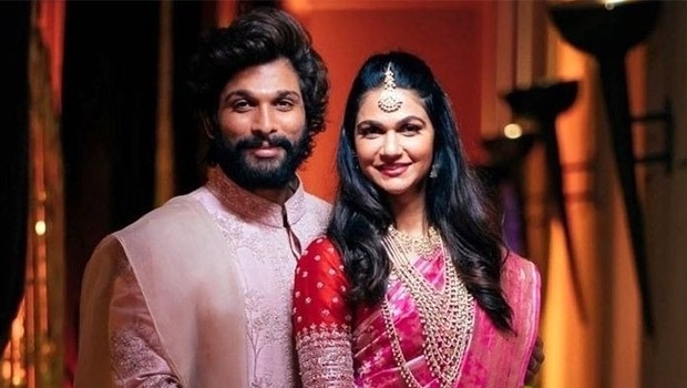 Allu Arjun wishes “cutie” wife Sneha Reddy on 12th wedding anniversary; shares a mushy pic
