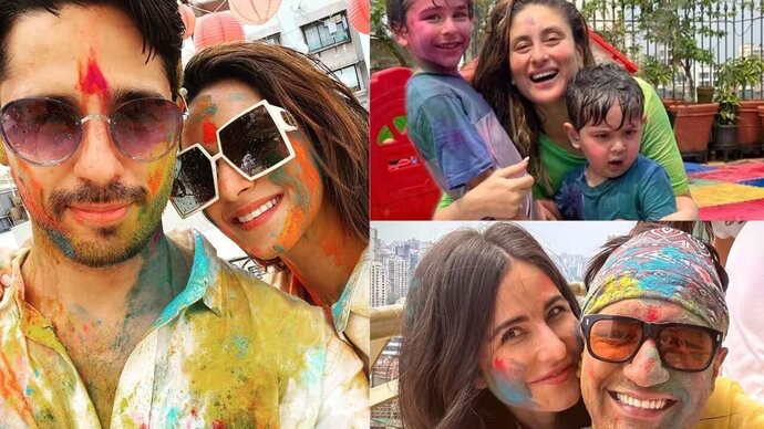 Holi 2023: Sidharth-Kiara, Kareena with her kids, Katrina-Vicky & more: A peek into Bollywood stars’ celebrations