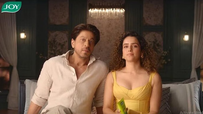 Jawan actors Shah Rukh Khan and Sanya Malhotra reunite for a commercial of Joy Personal Care