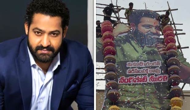 Jr. NTR’s 41st birthday surprise: Live-size poster unveiled in Hyderabad to kick off celebrations