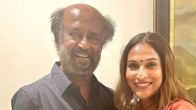 Thalaivar Rajinikanth & his wife Latha visit daughter Aishwarya’s new house; proud father finds his favourite spot