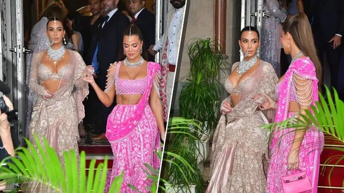 Keeping Up With India: Kim-Khloe Kardashian Give Traditional Wear Their Own Spin For Anant’s Shubh Ashirwad