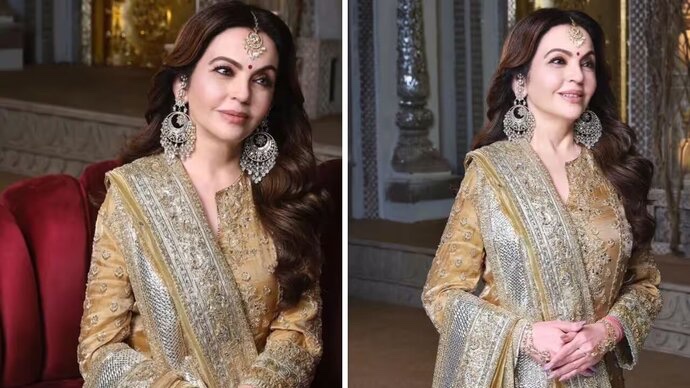 Pics: Janhvi Kapoor rocks yellow saree look, Nita Ambani looks stunning at Anant Ambani and Radhika Merchant haldi