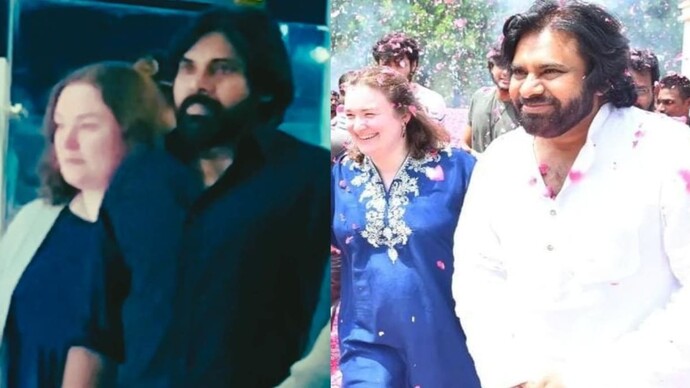 Watch: Pawan Kalyan and his wife Anna Lezhneva clicked at Hyderabad airport