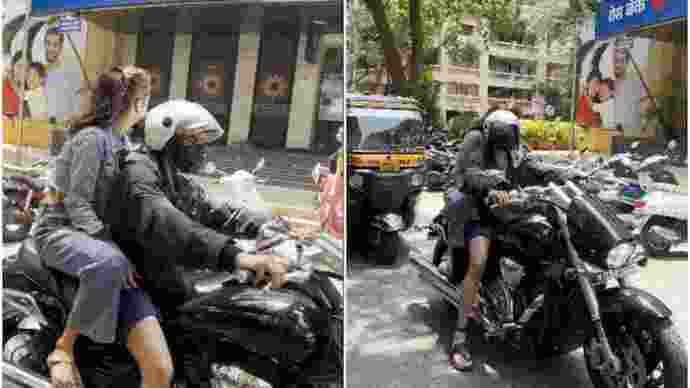 Rhea Chakraborty rides pillion on rumoured boyfriend Zerodha’s Nikhil Kamath’s bike