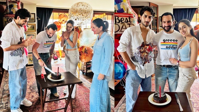 Sara Ali Khan celebrates ‘Abba’ Saif’s birthday with brother Ibrahim, Kareena