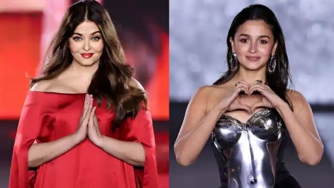 Aishwarya Rai glows in satin red; Alia Bhatt slays in metallic silver at Paris Fashion Week – Watch viral video