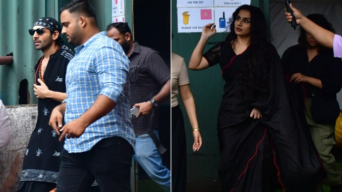 Kartik Aaryan and Vidya Balan come together for Bhool Bhulaiyaa 3 poster shoot; Film to arrive on Diwali