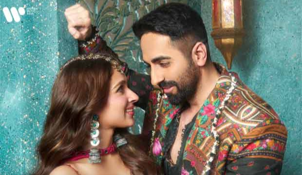 Ayushmann Khurrana and Pashmina Roshan unveil the poster for their new Garba song Jachdi