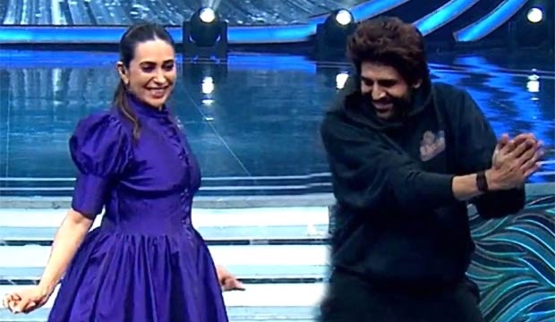 Actor Kartik Aaryan shakes a leg with Karisma Kapoor; watch