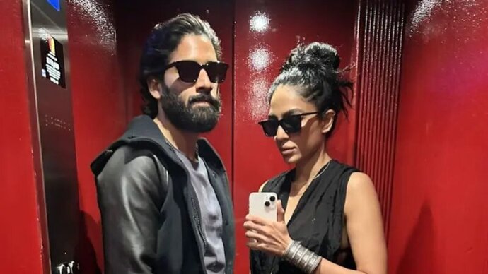 Naga Chaitanya Twins In Black With Fiance Sobhita Dhulipala In First Photo After Engagement