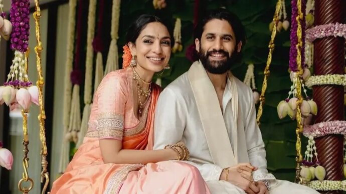 Newlyweds Naga Chaitanya, Sobhita Dhulipala visit temple with Nagarjuna post-wedding