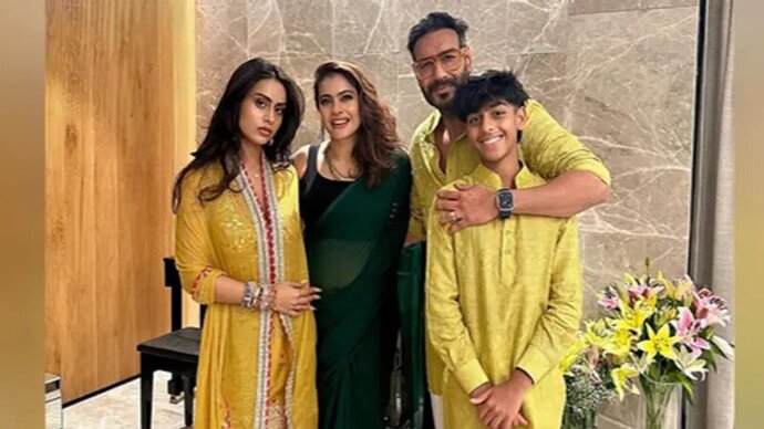 Singham Ajay Devgn Celebrates Diwali With Family, Wife Kajol Drops Photos With Nysa, Yug