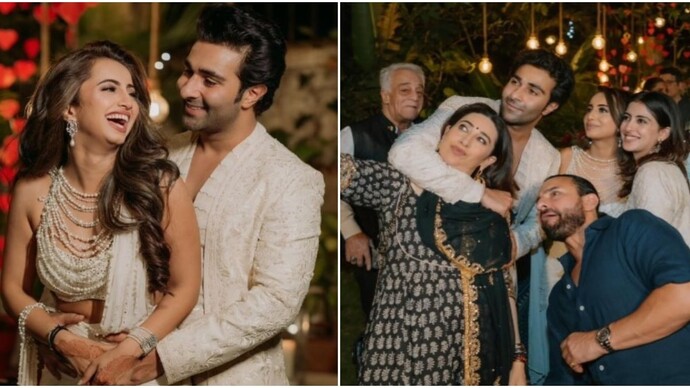Saif Ali Khan, Karisma & Navya Nanda stun in selfie squad at Aadar-Alekha’s roka ceremony