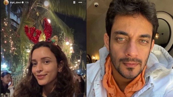 Triptii Dimri and BF Sam Merchant embrace Christmas magic on Mumbai’s lit streets