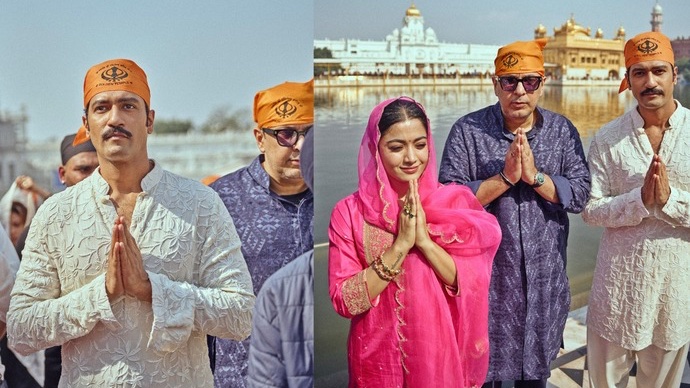 Vicky Kaushal and Rashmika seek blessings at the Golden Temple amidst Chhaava promotions